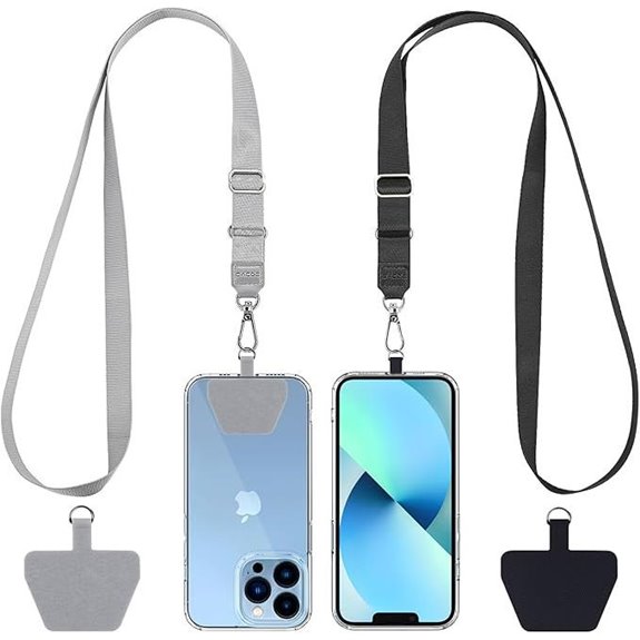 5 Best Phone Lanyard Straps Your Phone Will Love 3 CACOE Phone Lanyard 2-Pack with Patches (Black/Gray)
