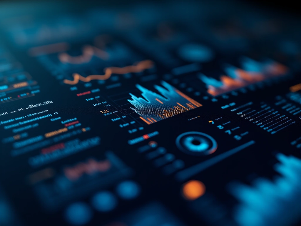 Garmin Fenix 3 Review: A Rugged Multisport GPS Powerhouse 2 A close-up, photorealistic image of a high-tech dashboard displaying intricate graphs, charts, and data points in various ...