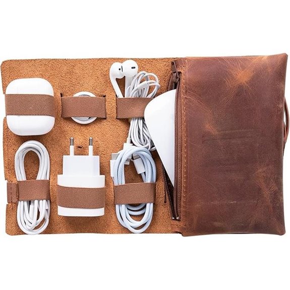 5 Best Cable Organizer Cases Worth Keeping Neat and Tidy 1 HARDISTON Leather Electronic Cable Organizer Bag (Medium)