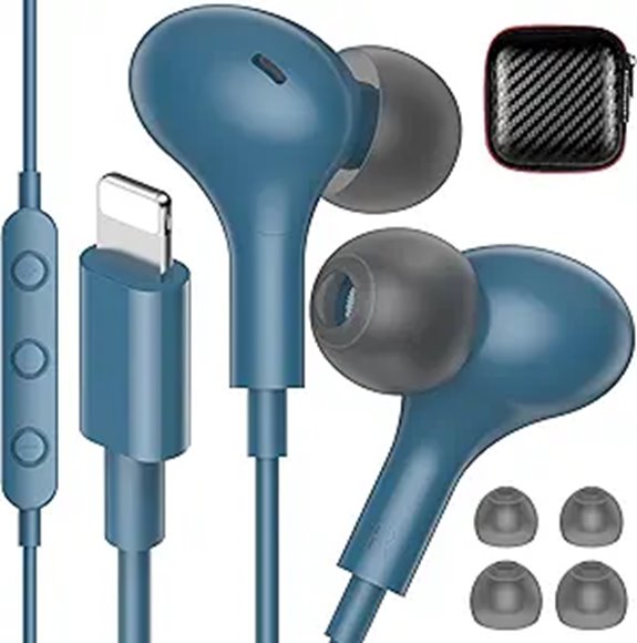 4 Best Earbuds for Commuting That Won’t Let You Down 4 iMangoo MFi Lightning Earbuds with Mic Lake Blue