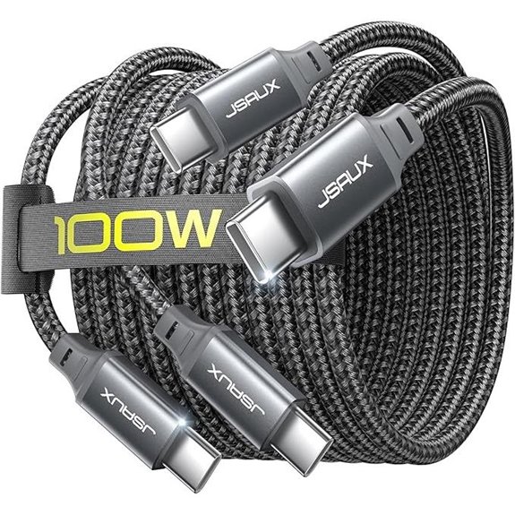 5 Best 100W USB-C Cables That Don’t Quit on Power 2 JSAUX 100W USB-C to USB-C Cable (2-Pack)