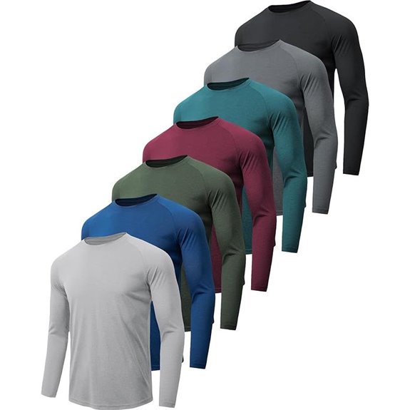 5 Moisture-Wicking Tees You’ll Actually Wear All Day 1 MLYENX 7 Pack UV Sun Protection Long Sleeve Shirts