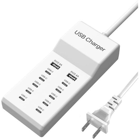 USB-C 60W 12-Port USB Charging Station